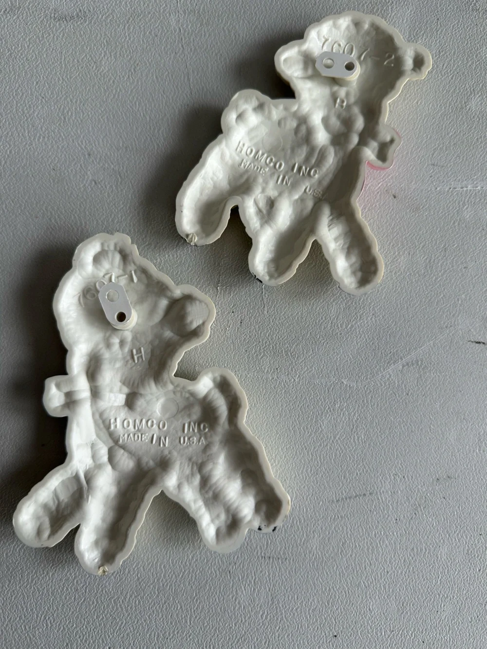 Vintage Homco Nursery Wall Decor MCM Baby Sheep Lambs bows 7607-1 7607-2 kitsch